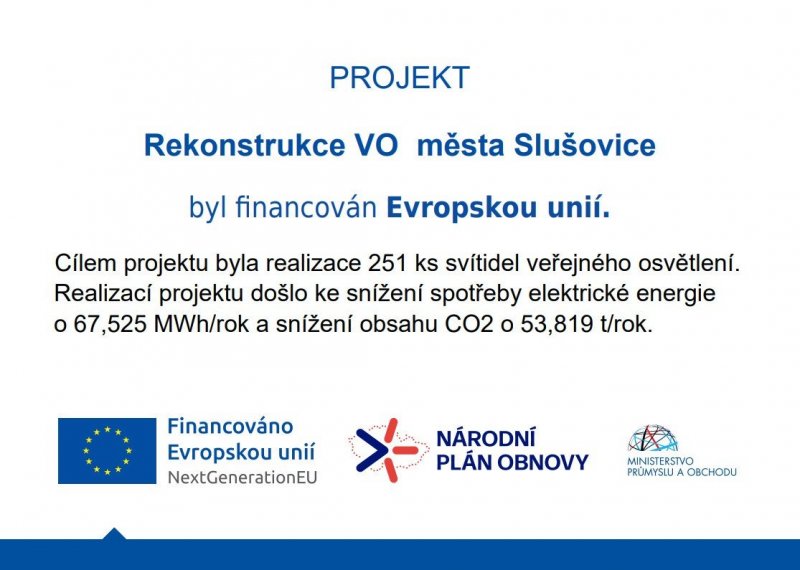 Dotace na projekt rekonstrukce veřejného osvětlení
