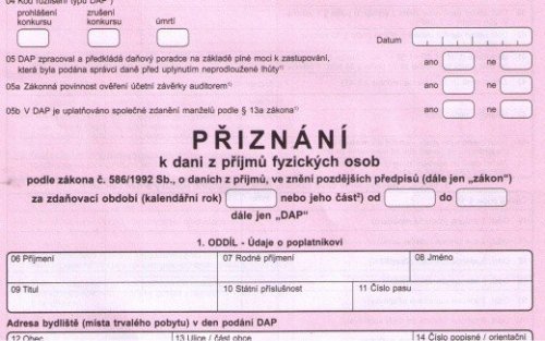 Podávání daňových přiznání z příjmů fyzických osob za období roku 2021